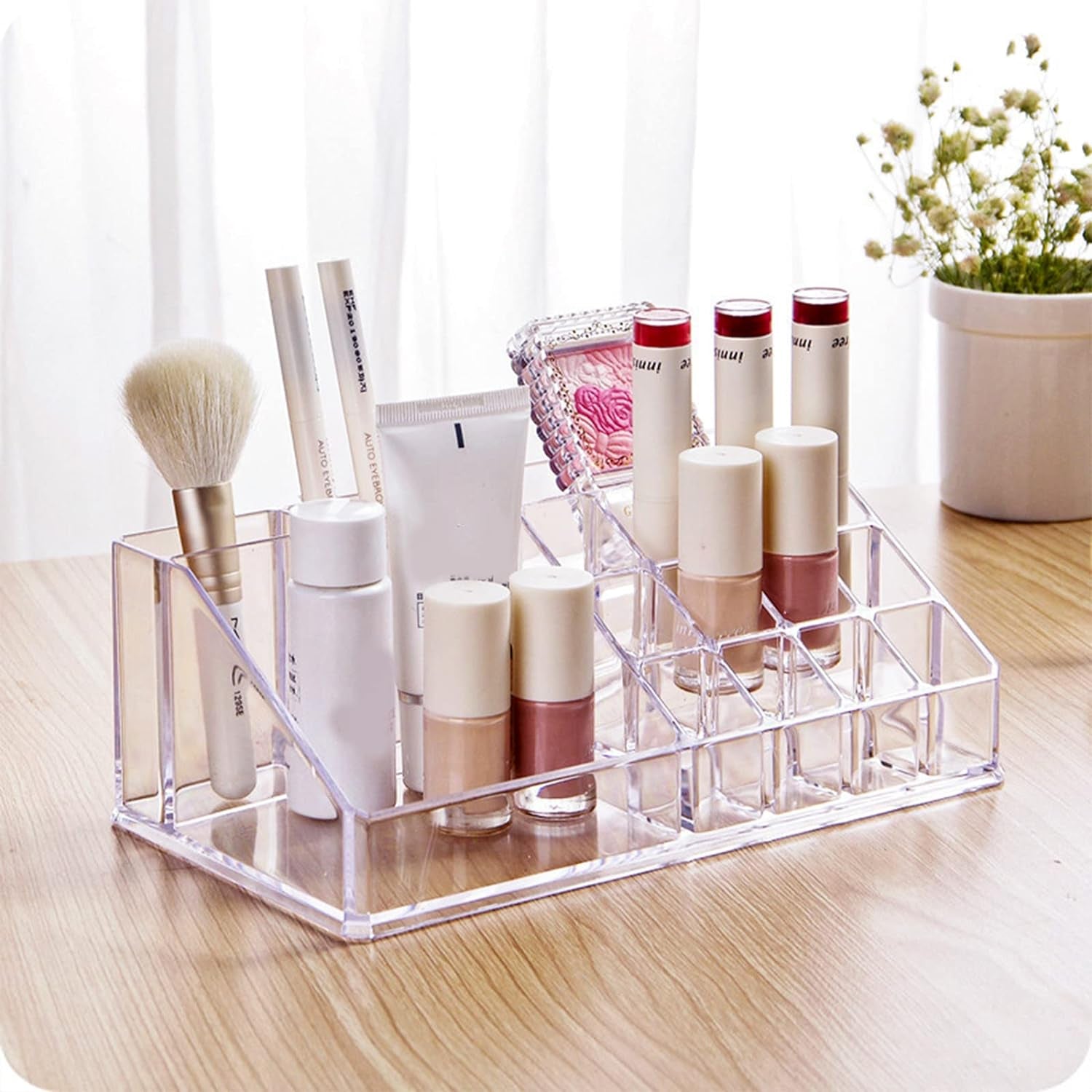 6282 16 Compartment Cosmetic Makeup Jewellery Lipstick Storage Organiser Box, Cosmetic Storage Box Make-up Lipstick Organizer / Lipstick Holder Case Transparent 6282 16 Compartment Cosmetic Makeup Jewellery Lipstick Storage Organiser Box, Cosmetic Storage Box Make-up Lipstick Organizer / Lipstick Holder Case Transparent